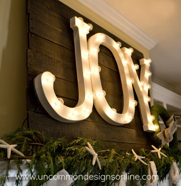 DIY Joy Sign:  Lights Up The Holiday Season!