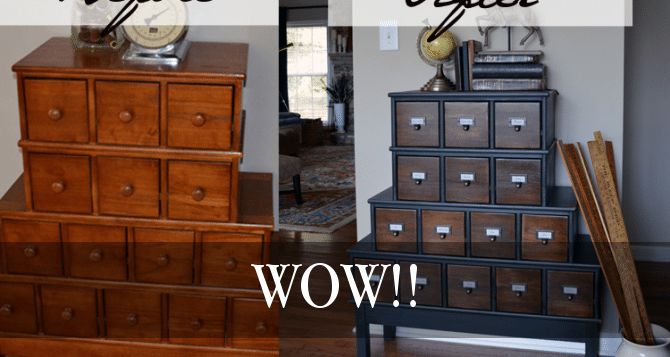 Gorgeous Vintage Inspired Apothecary Cabinet Makeover